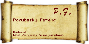 Porubszky Ferenc névjegykártya