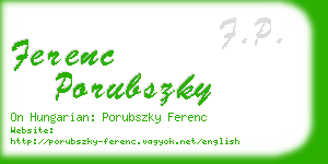 ferenc porubszky business card